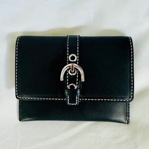 Coach Black Leather Slim ID Card Case Wallet